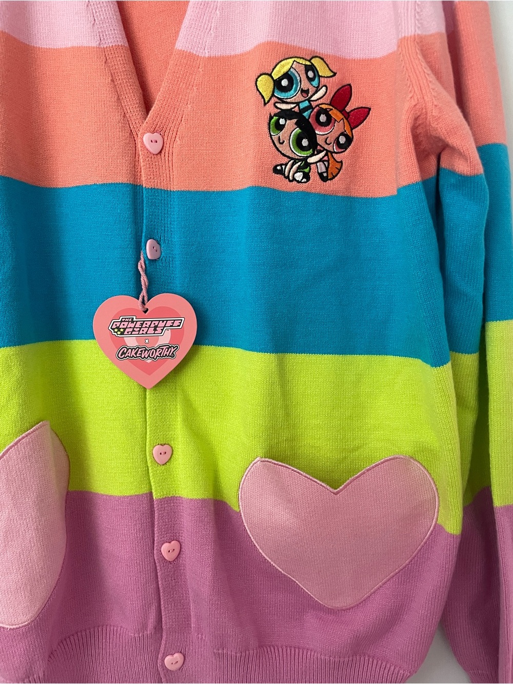 Powerpuff Girls Striped Heart Pocket Cardigan by Cakeworthy - Picture 6 of 6